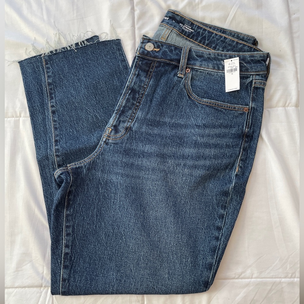 NWT Old Navy High-Rise Button-Fly OG Straight Cut-Off Ankle Jeans - Color: Twila